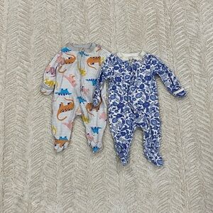 Old Navy Footies - Dinosaur and Floral Designs